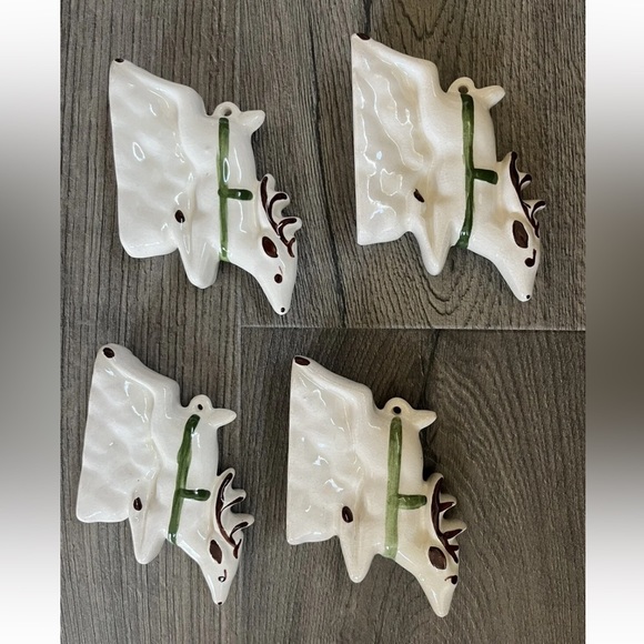 Vintage Christmas MCM Retro Deer Sleigh Art Pottery Rio Hondo Ceramic Reindeer - Picture 3 of 12